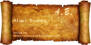 Alapi Bianka névjegykártya